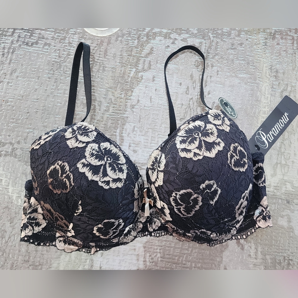 Paramour Black and White Lace Bra